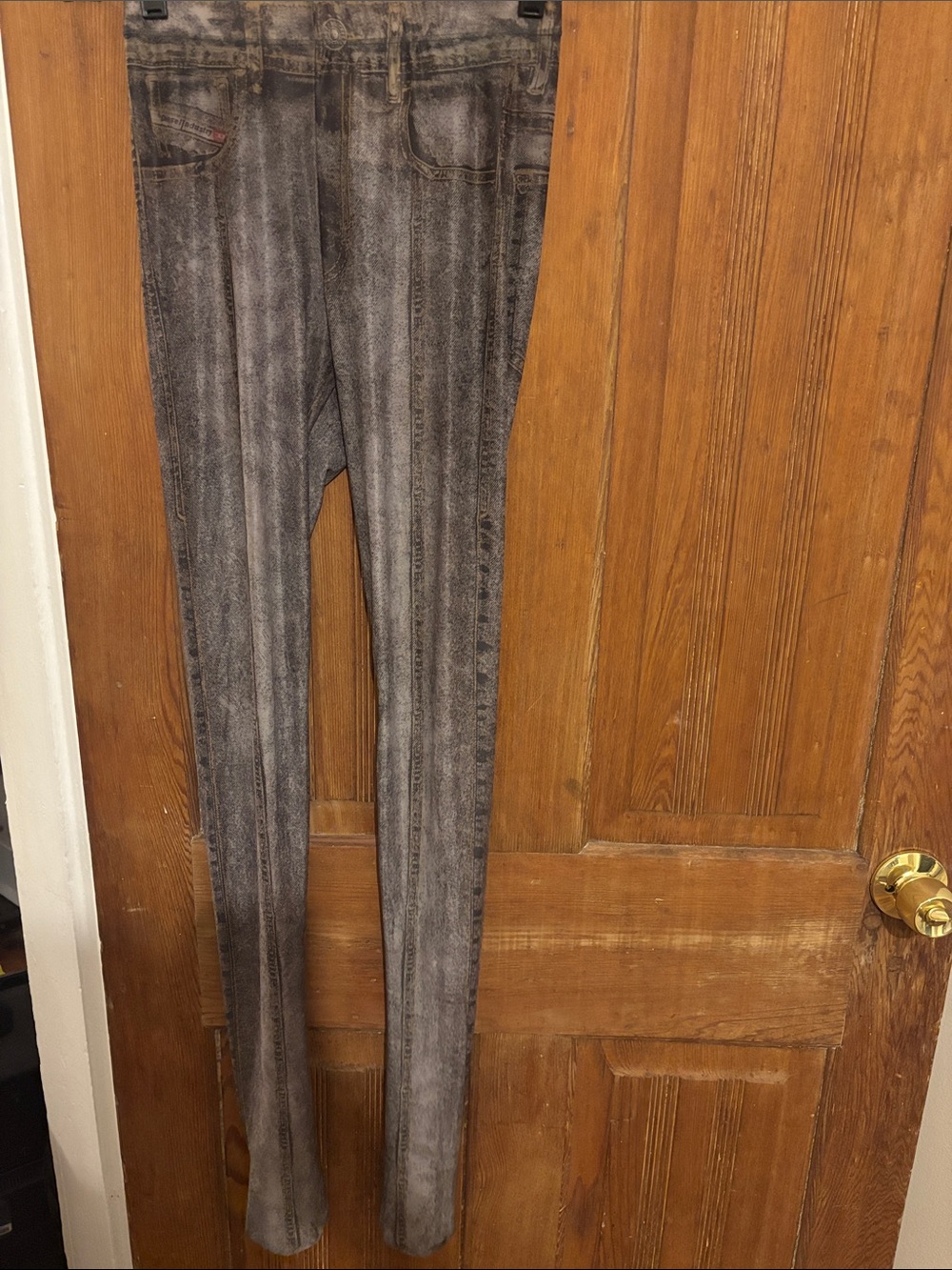 Diesel Washed Gray Faux Denim Legging Pants